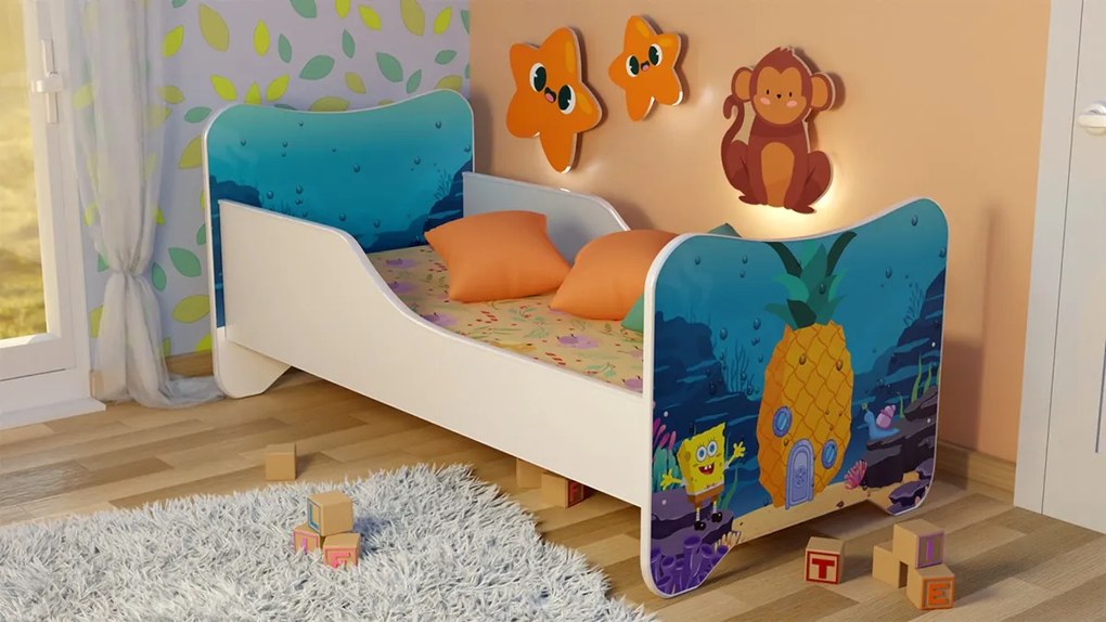 CAMA INFANTIL CRIANÇAS OFERTA COLCHÃO ESPUMA HAPPY KITTY – BOB ESPONJA 160x80