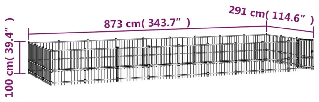 Canil de exterior 25,4 m² aço
