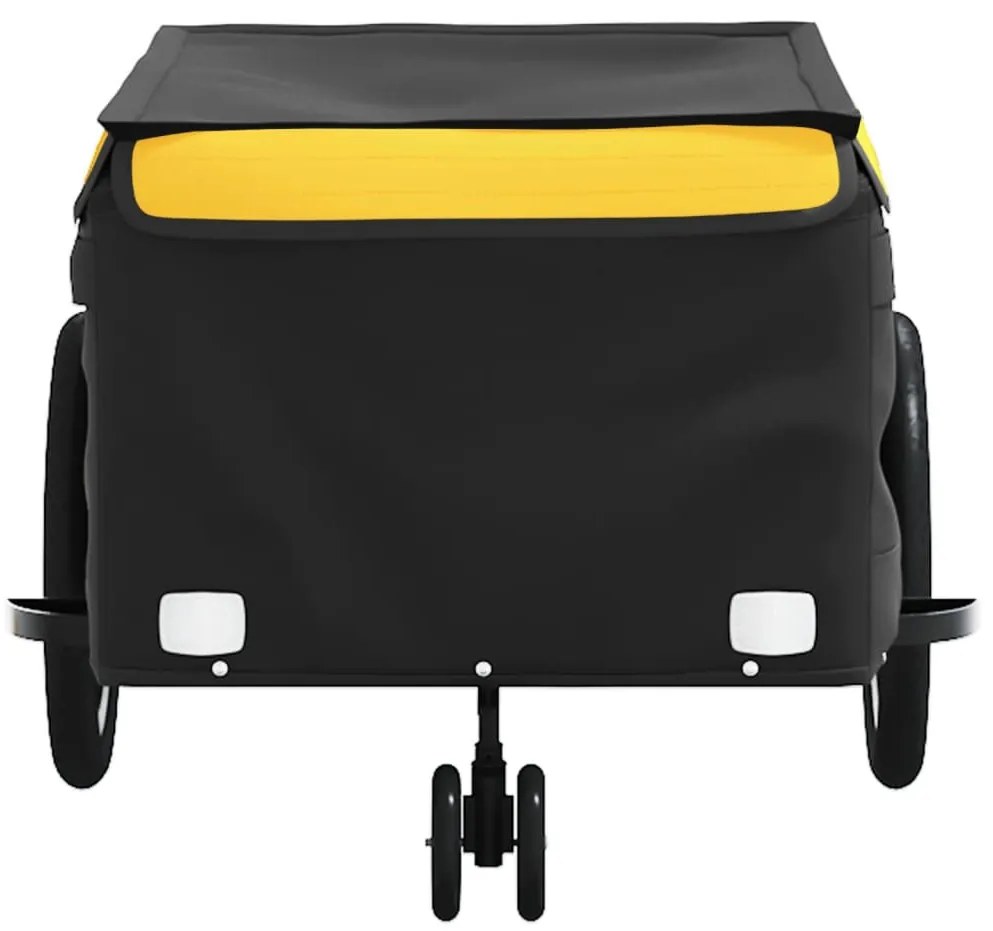 Reboque para bicicleta 45 kg ferro preto e amarelo