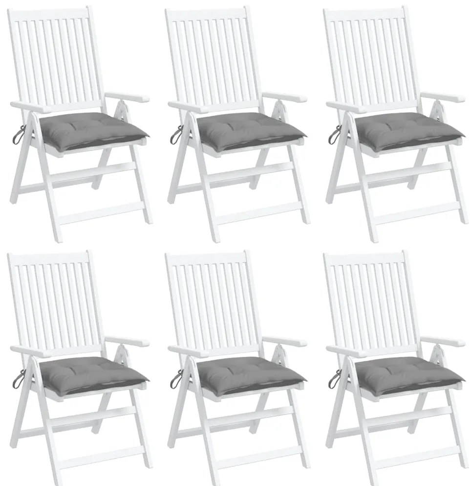 Almofadões de cadeira 6 pcs 50x50x7 cm tecido oxford cinzento