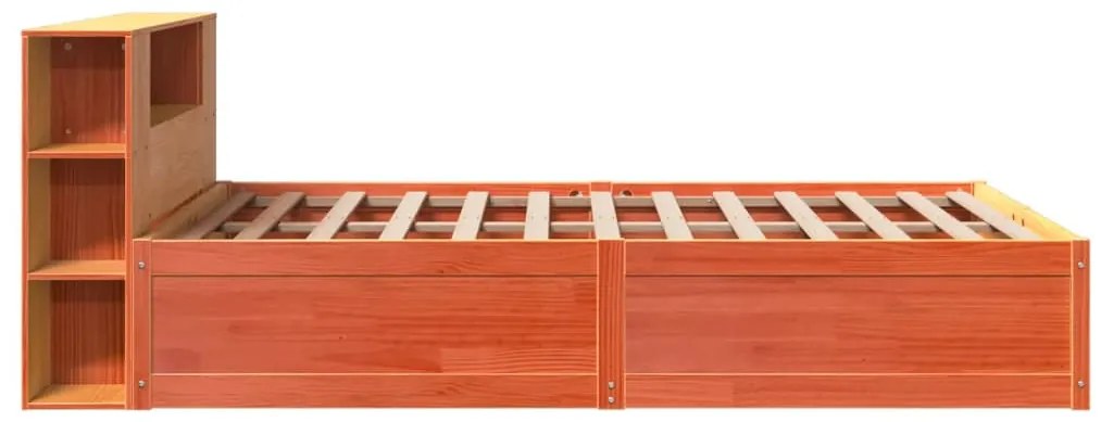 Cama sem colchão 140x190 cm pinho maciço castanho-mel