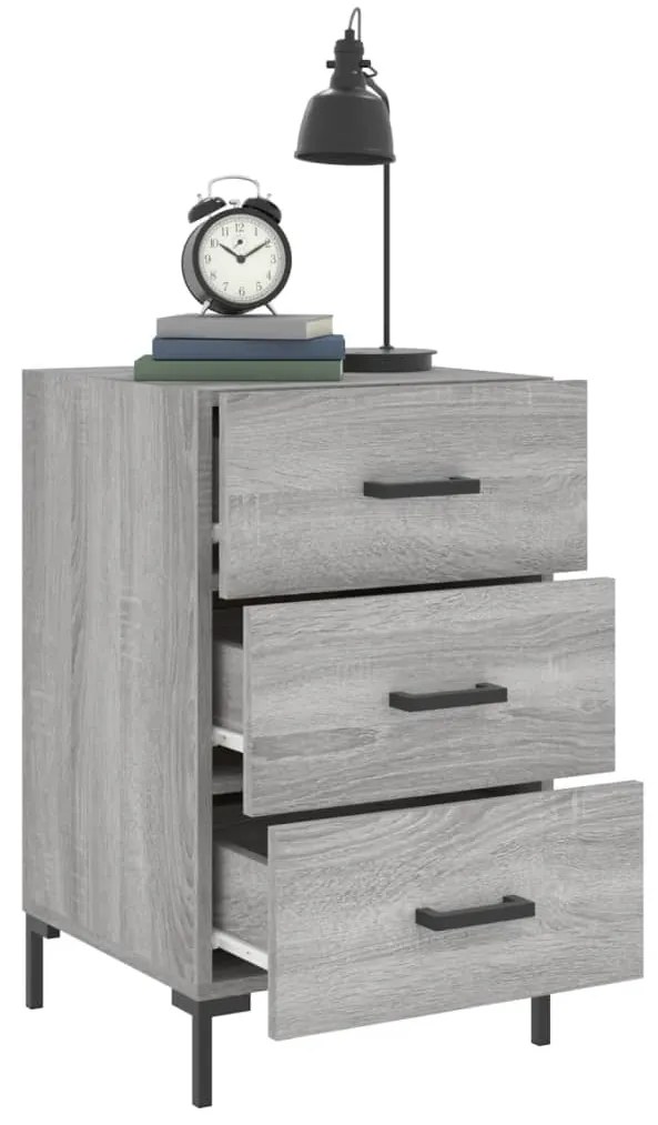 Mesa de cabeceira 40x40x66 cm derivados madeira cinzento sonoma