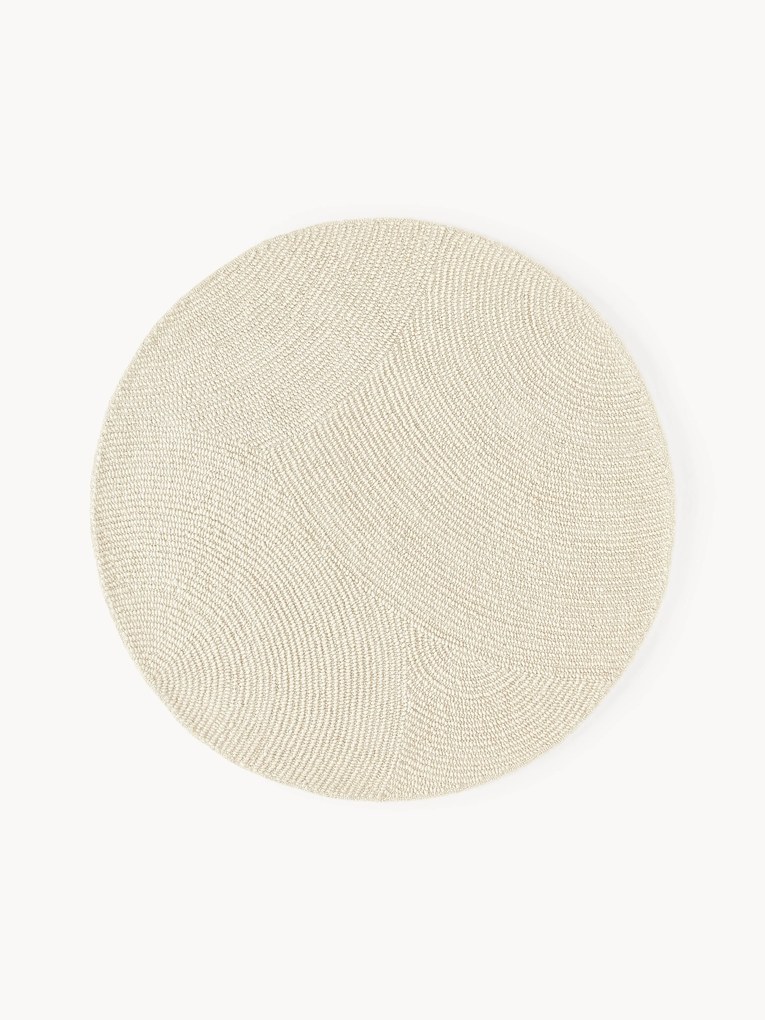 Tapete redondo artesanal em lã Eleni