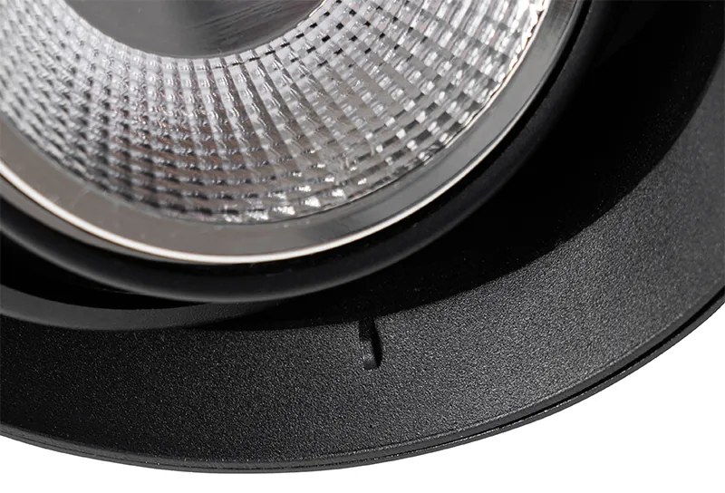 Foco embutido moderno preto GU10 AR111 redondo sem moldura - Oneon