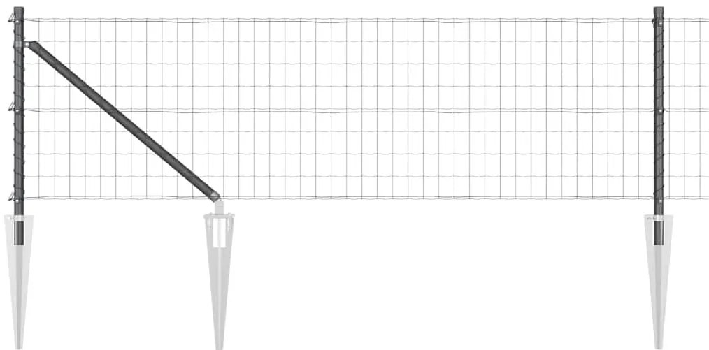 Cerca Euro com 7 postezinhos 0,4 x 10 m em aço galvanizado cinza