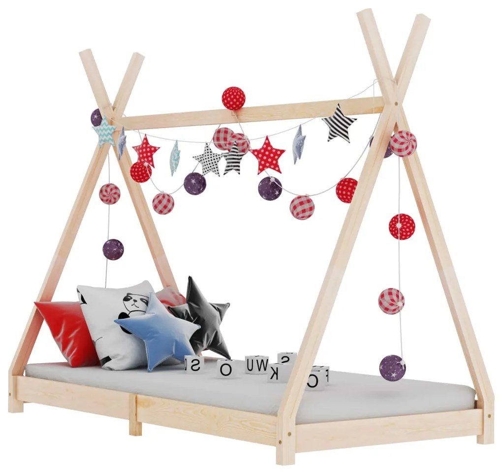283357 vidaXL Estrutura de cama para crianças 90x200 cm pinho maciço