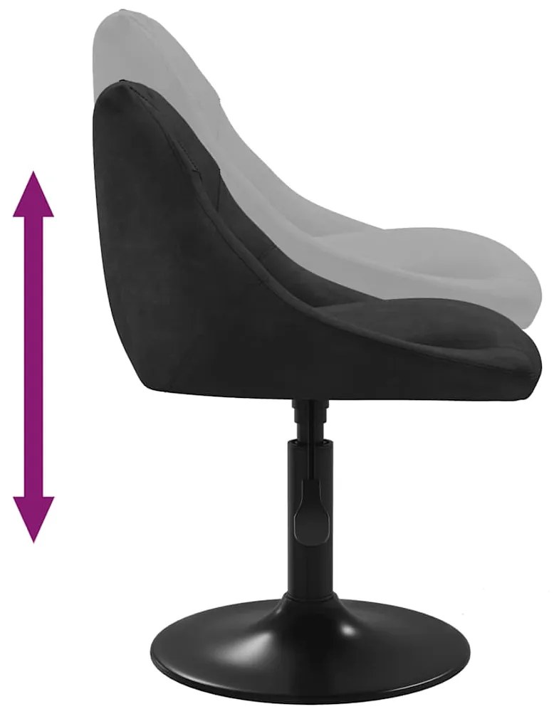 Cadeiras de jantar giratórias 4 pcs veludo preto