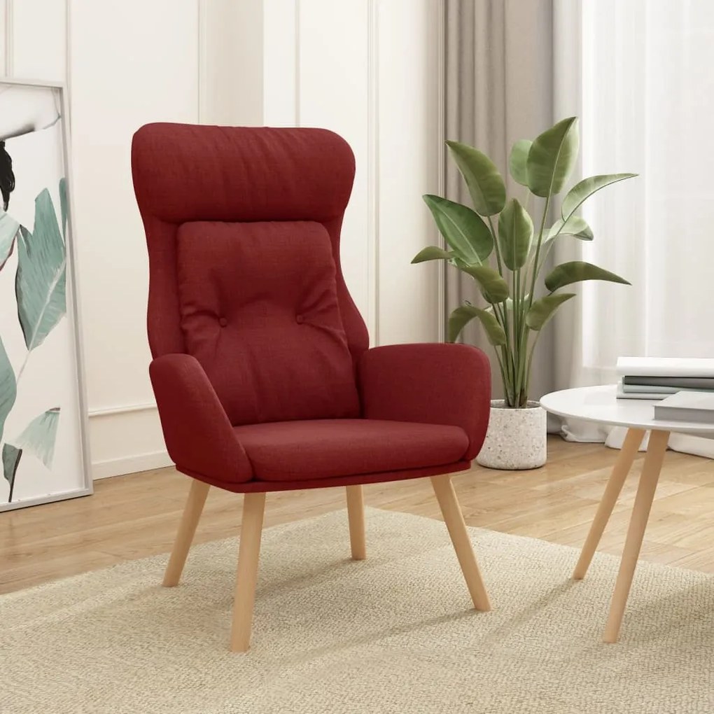 Poltrona Kai de Descanso em Tecido - Vermelho Tinto - Design Nórdico