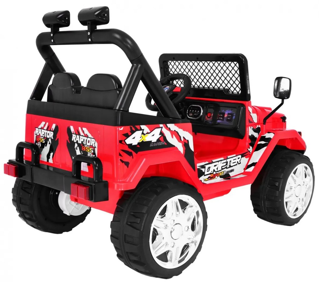 Jipe elétrico para Crianças 12V RAPTOR Drifter Rodas de EVA Vermelho