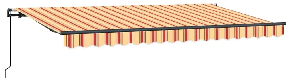 Toldo Retrátil Manual Amarelo e Laranja e Branco