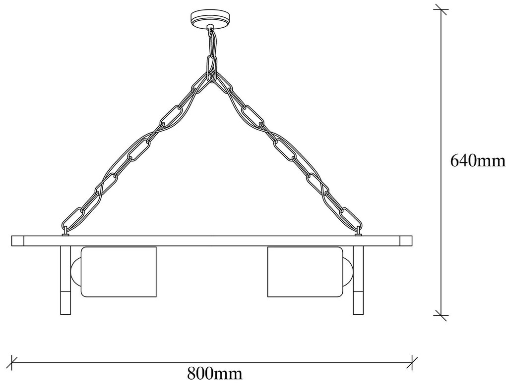 Candeeiro Chandelier Erebos – Preto Madeira – 80 x 11 cm
