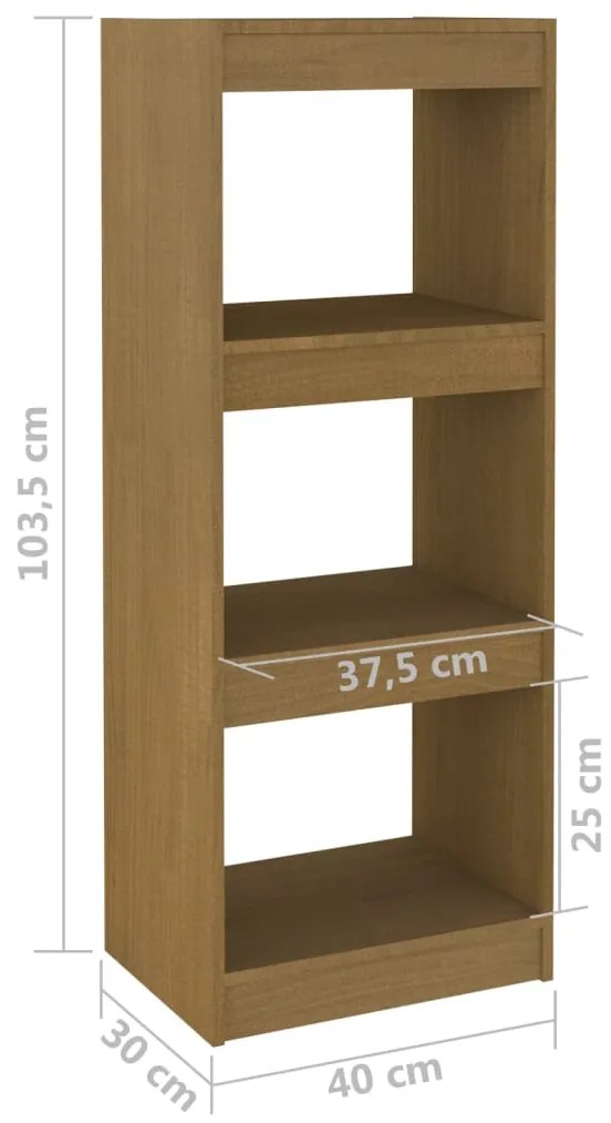 Estante/divisória 40x30x103,5 cm madeira de pinho castanho mel