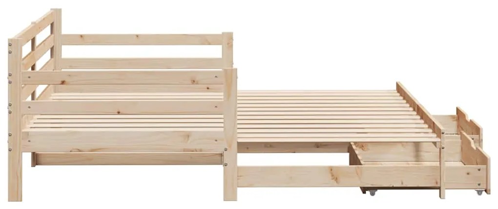 Sofá-cama com gavetão e gavetas sem colchão 80x200 cm