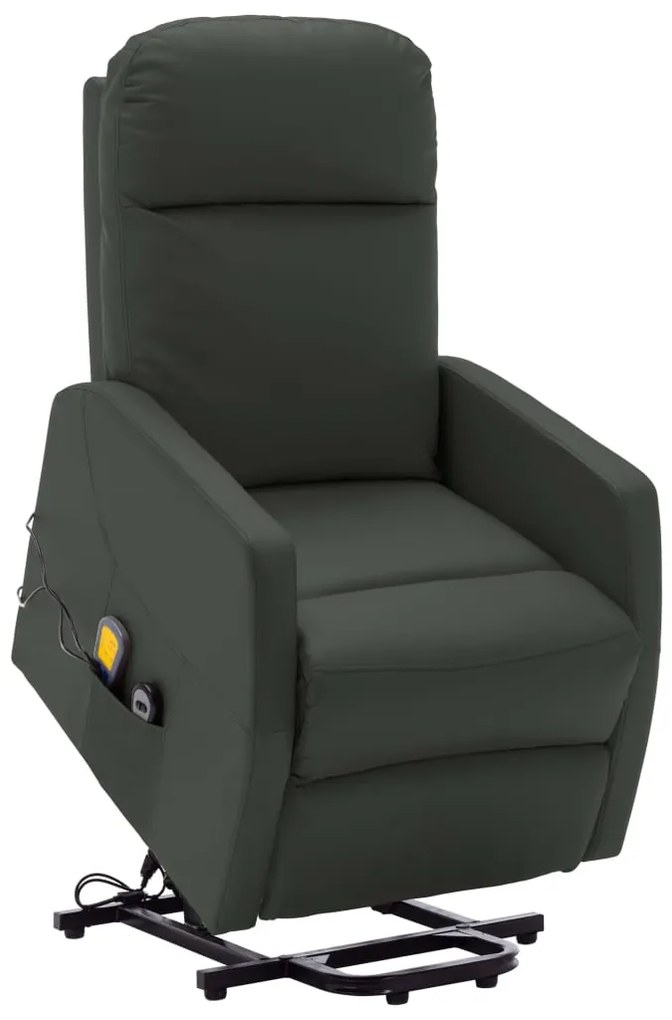 vidaXL Poltrona de massagens elevatória couro artificial antracite