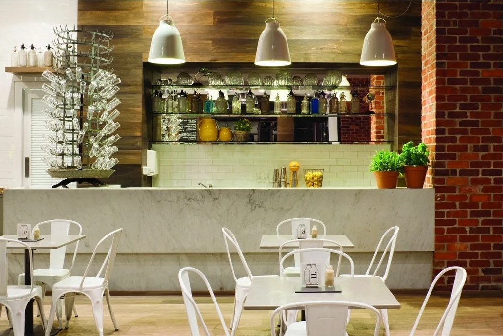 Conjunto 4 Cadeiras de Cozinha e Sala de Jantar TOL, aço, branca