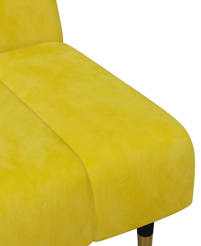 2 pcs conjunto de sofás veludo amarelo