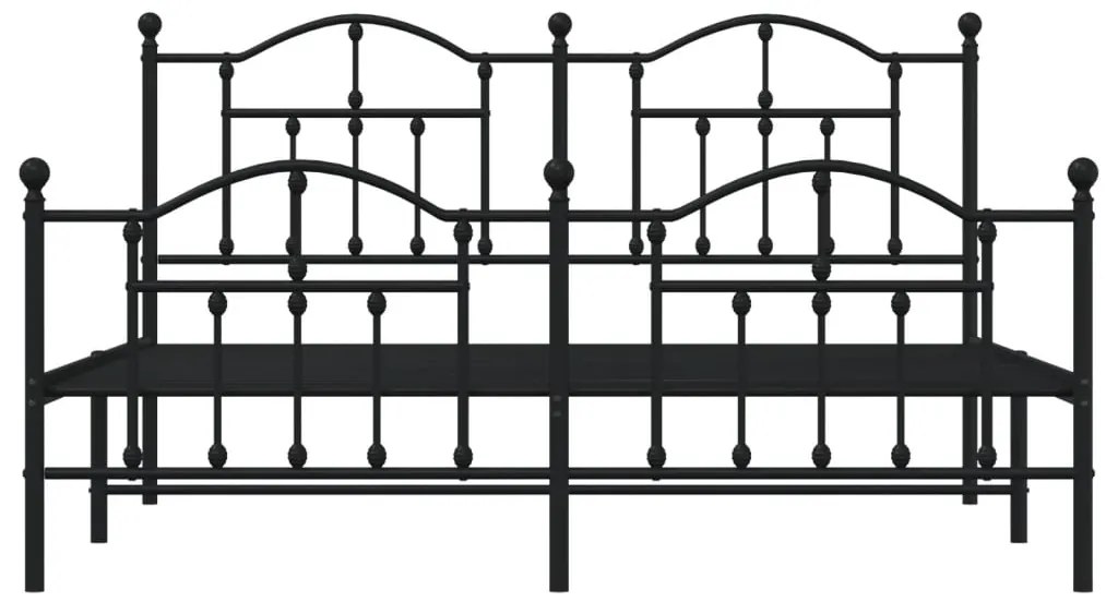 Estrutura de cama sem colchão com pés 160x200 cm preto