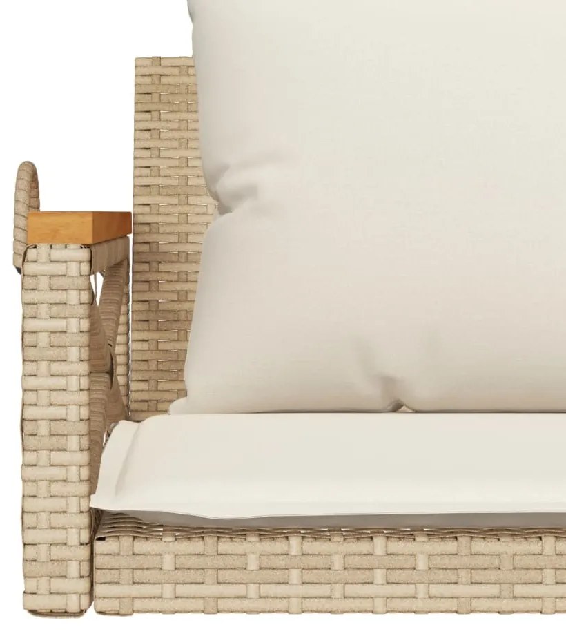 Banco baloiço com almofadões 109x62x40 cm vime PE bege