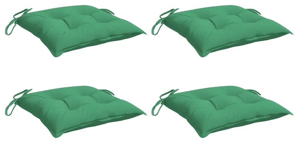 Almofadões de cadeira 4 pcs 40x40x7 cm tecido oxford verde