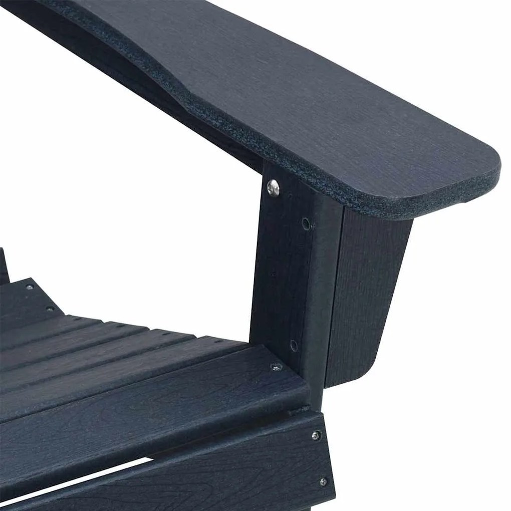 Cadeiras Adirondack vidaXL com Apoios de Pés 2 pcs Azul-marinho HDPE