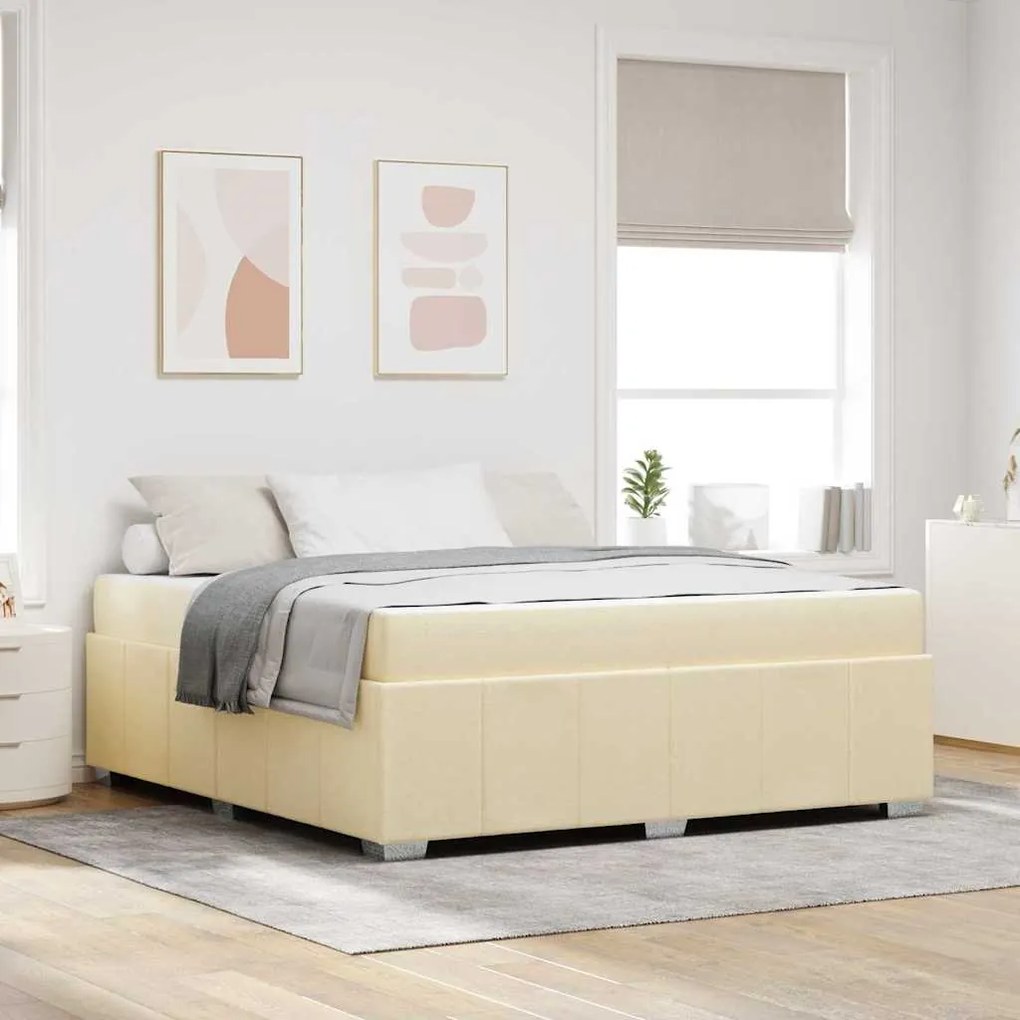 vidaXL Estrutura da Cama Creme 180 x 200 cm tecido