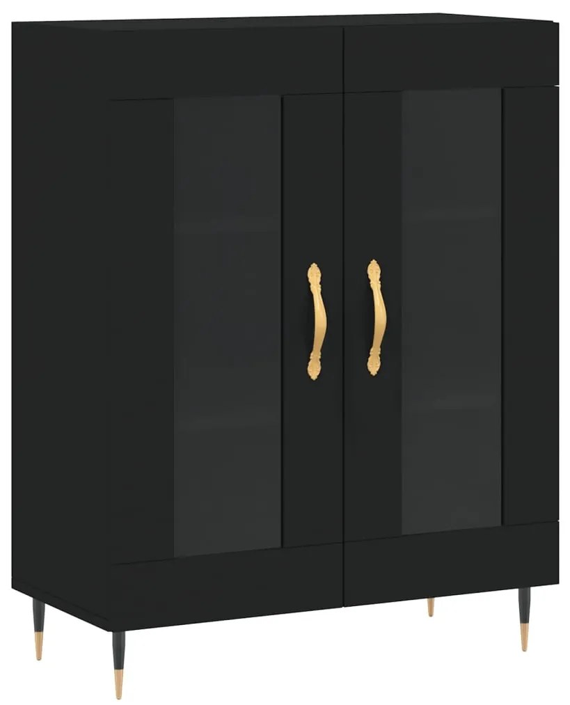 Armário alto 69,5x34x180 cm derivados de madeira preto