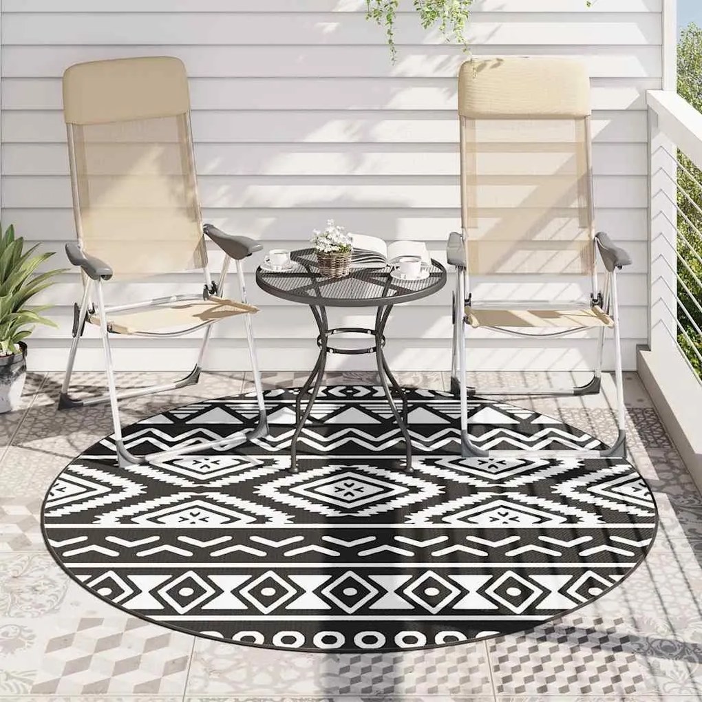 Tapete de exterior Ø200 cm ARAKIL PP preto