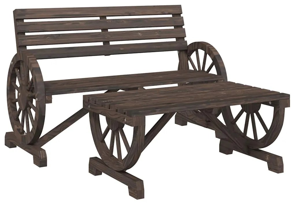 4 pcs conjunto lounge de jardim madeira de abeto maciça
