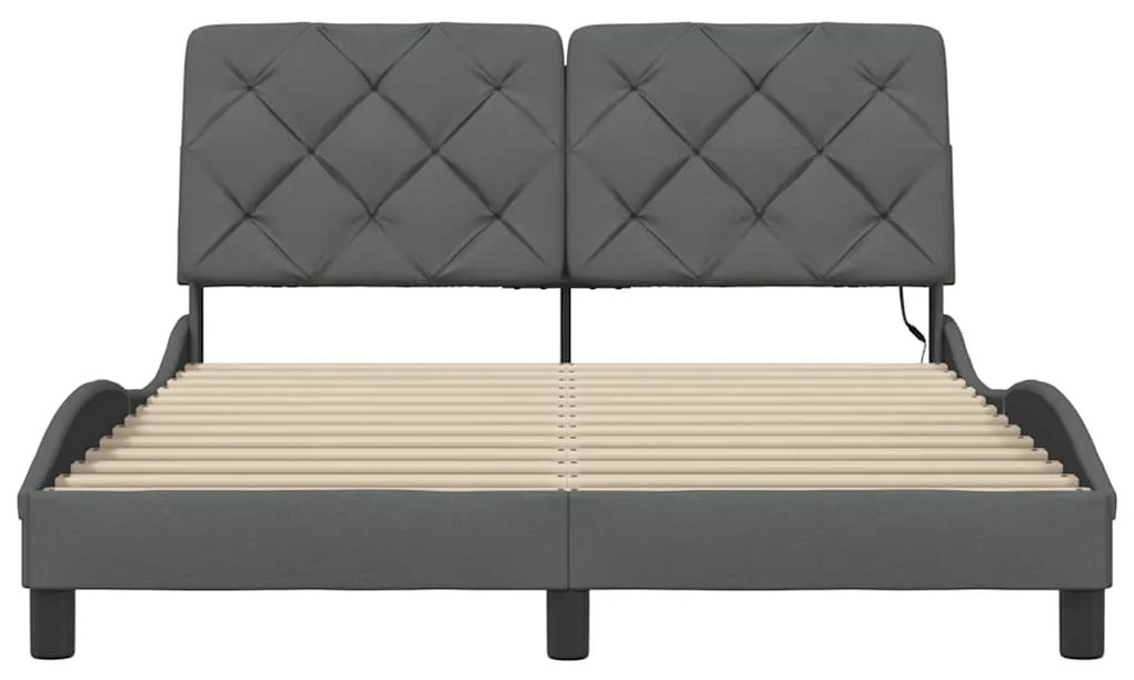 Estrutura de cama com LED sem colchão 140x200 cm tecido