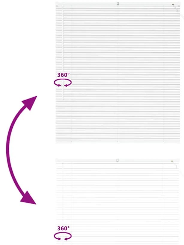 Persiana de Janela com cortinas Outros Manual Branco 80 x 130 cm Alumí