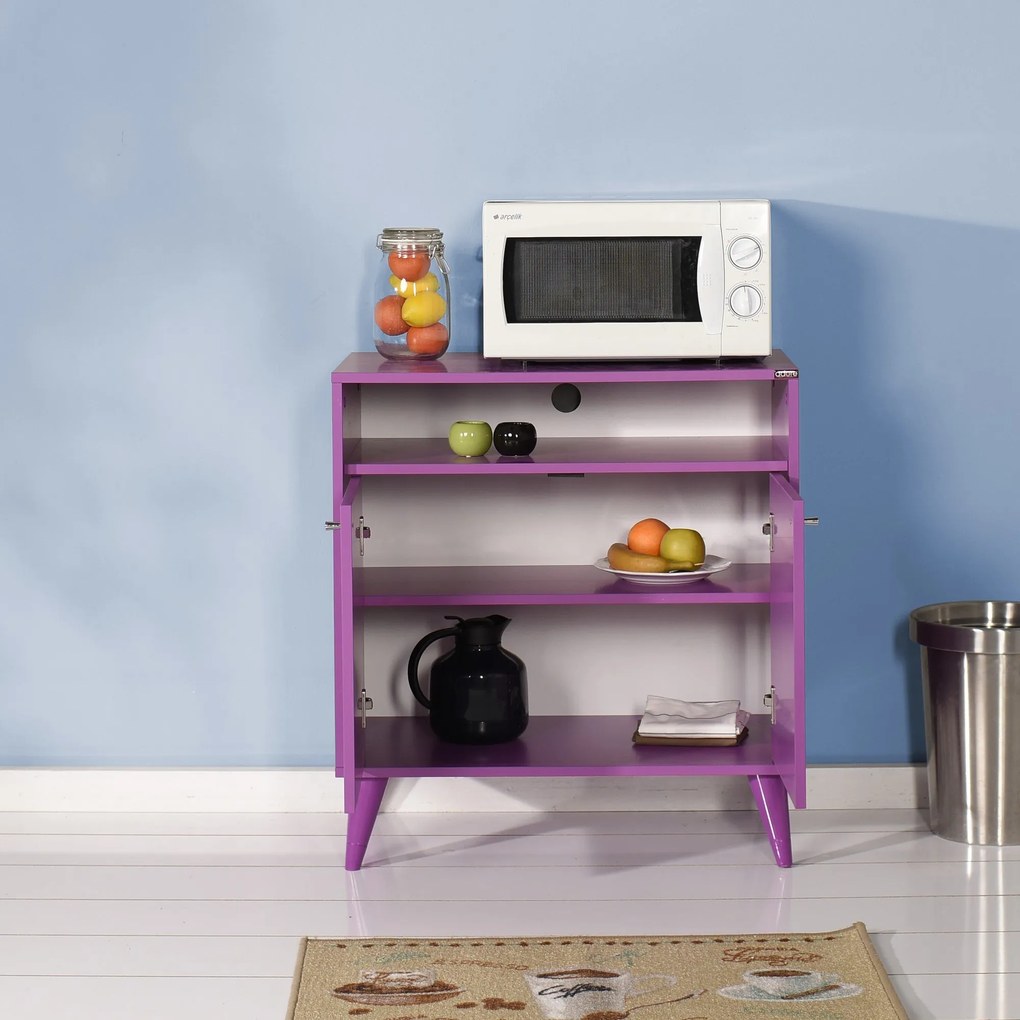 Aparador/Armário multiusos "Diamante" - Design Moderno - Roxo - 73x79x