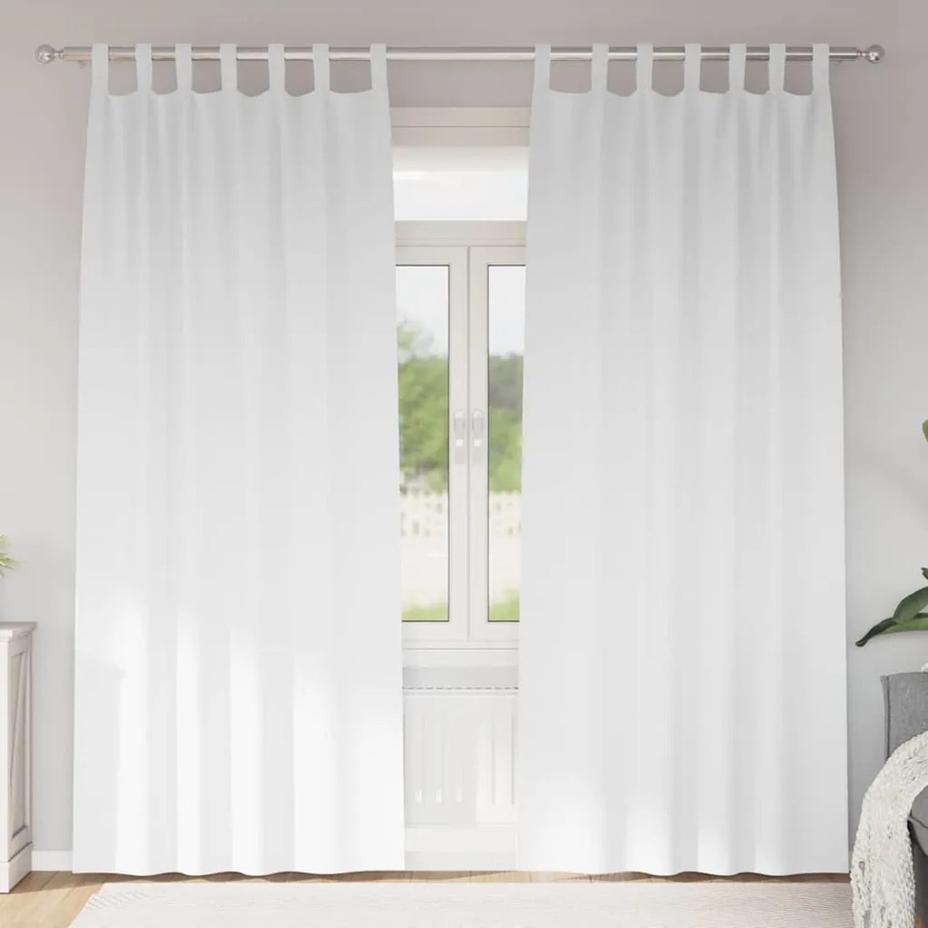 vidaXL Cortinas Blackout com Argolas 2 pcs Branco Puro 260 x 140 cm