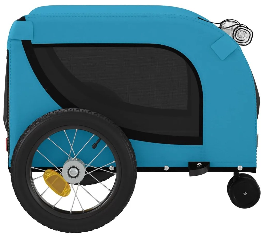 Reboque de bicicleta p/ animais tecido oxford/ferro azul/preto