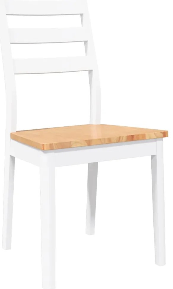 Cadeiras de jantar 2 pcs madeira de seringueira maciça branco