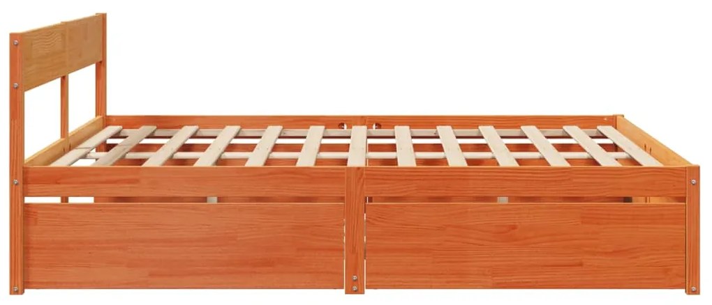 Cama sem colchão 180x200 cm pinho maciço castanho-mel