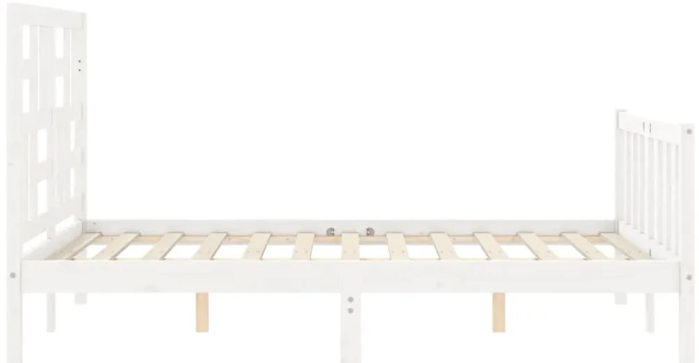 Cama sem colchão 140x190 cm madeira de pinho maciça branco
