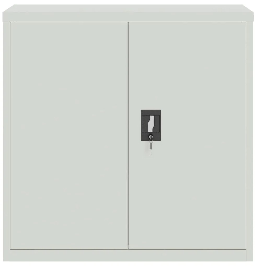 Armário de escritório com 2 portas 90 cm aço cinzento