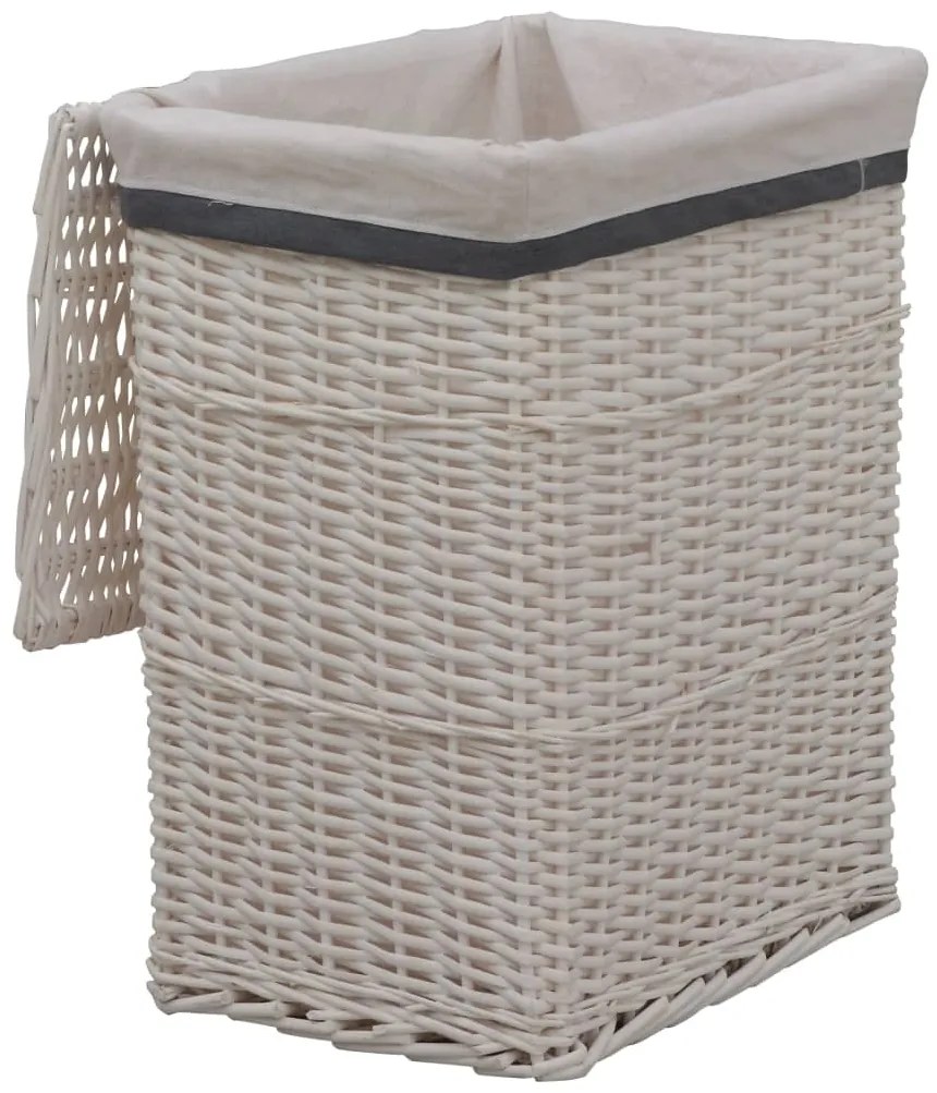 Cesto de roupa suja salgueiro branco