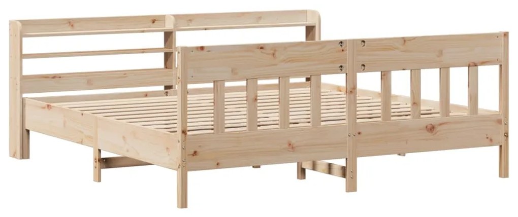 Cama sem colchão 200x200 cm madeira de pinho maciça