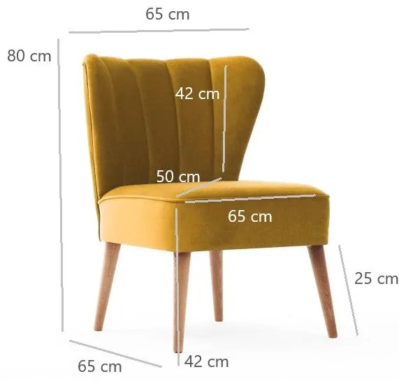 Cadeira de Orelhas Layla – Dourado – 65 cm x 80 cm x 65 cm