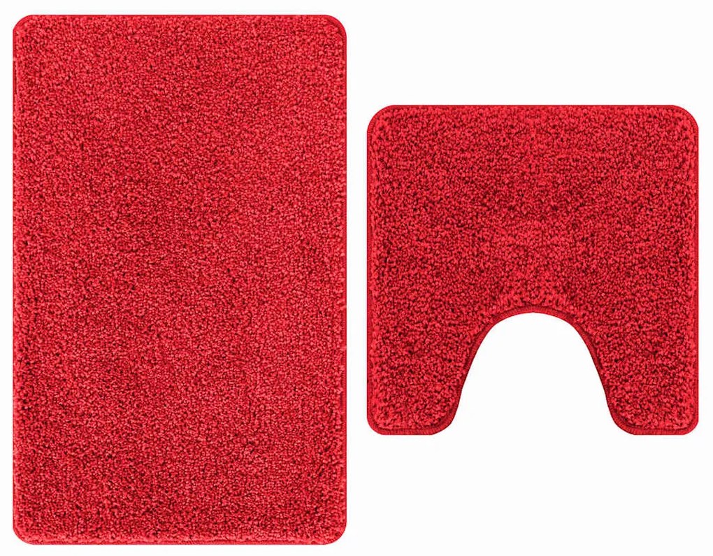 Conjunto de 2 Tapetes de Banho vidaXL Vermelho Polipropileno Antiderra