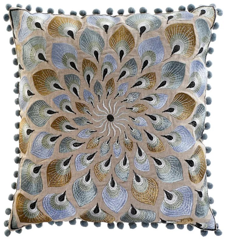 Almofada DKD Home Decor 40 x 15 x 40 cm Bege Azul