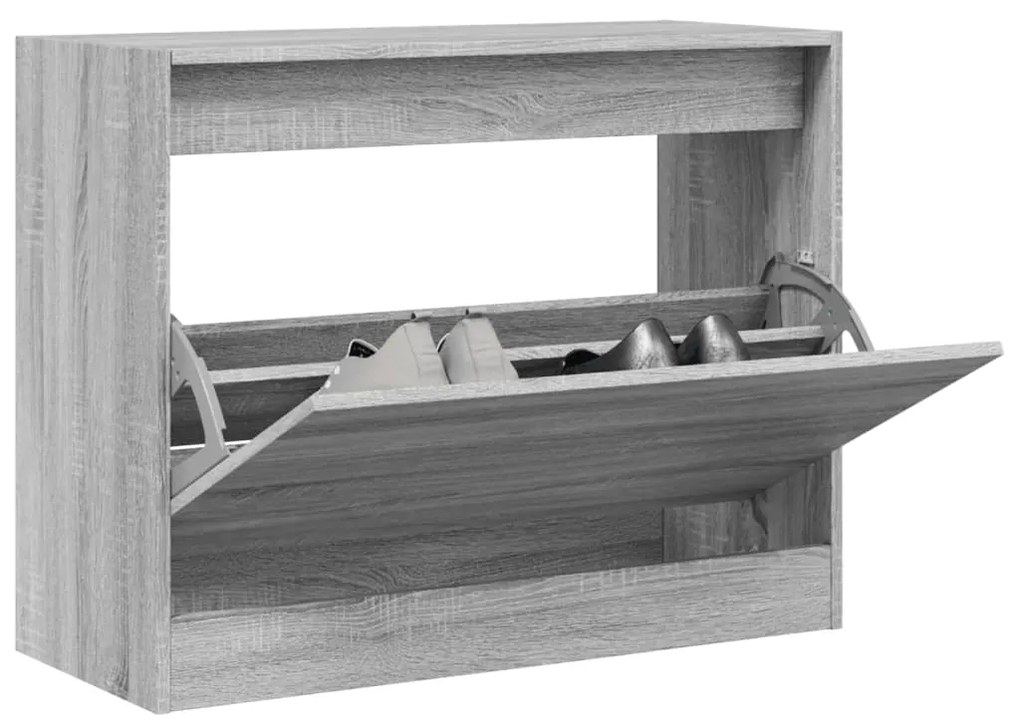 vidaXL Sapateira 80x34x63 cm derivados de madeira cinzento sonoma