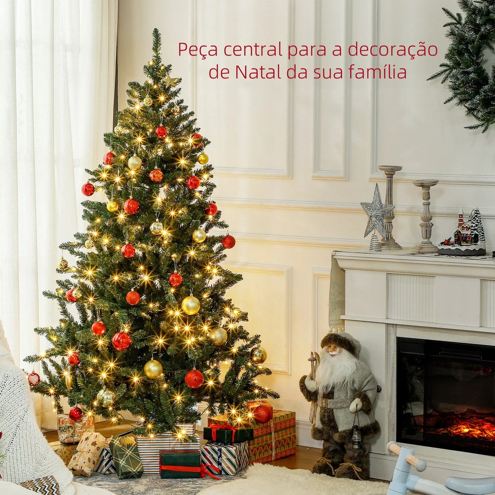 Árvore de Natal 180 cm Árvore de Natal Artificial com 310 Luzes LED 87