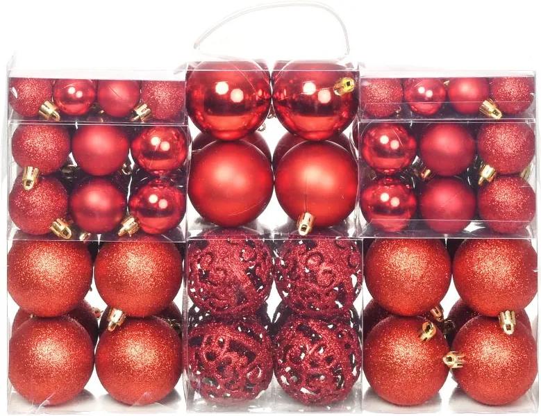 Conjunto de bolas de natal 100 pcs 6 cm vermelho