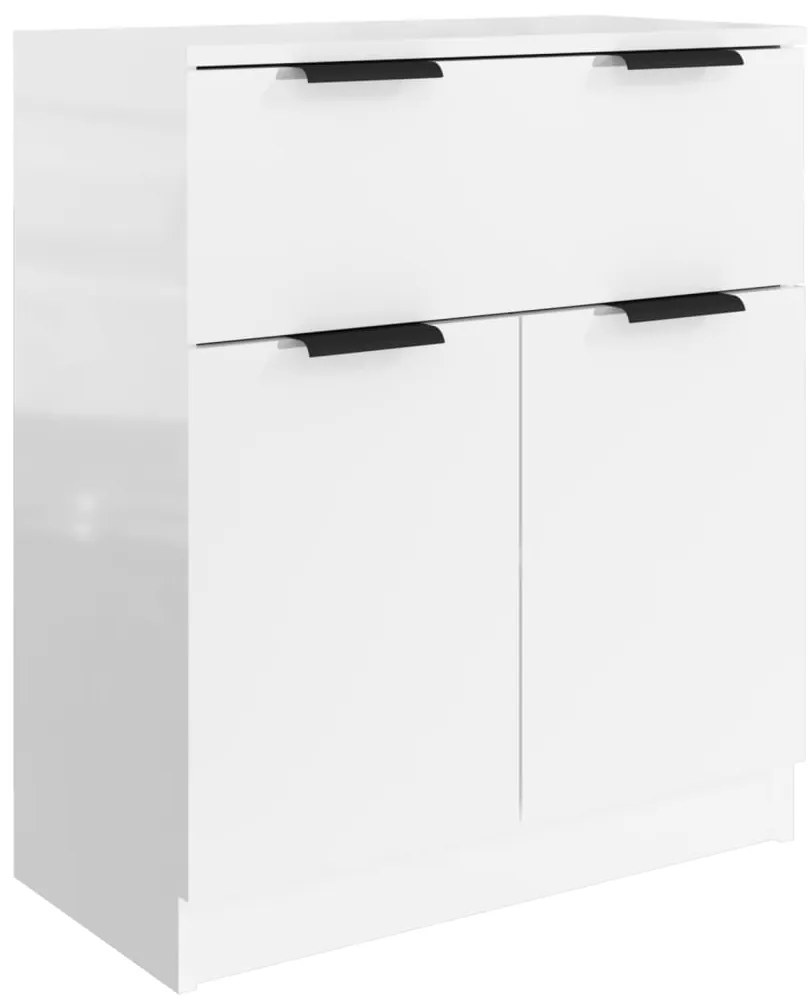 3 pcs aparadores madeira processada branco brilhante