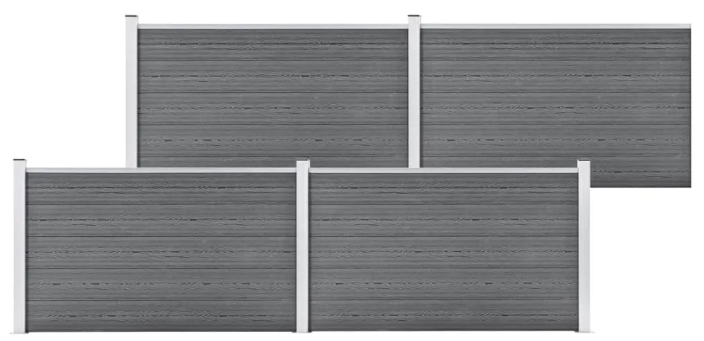vidaXL Painel de vedação para jardim 699x106 cm WPC cinzento