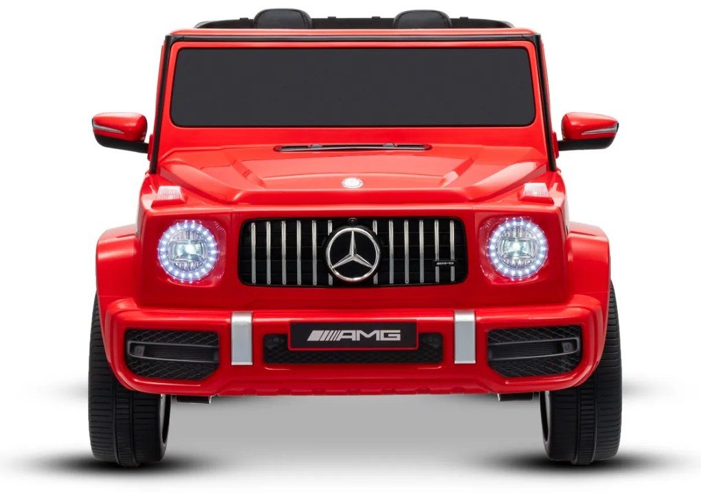 Carro elétrico para crianças Mercedes-Benz G63 AMG 24V, 4x4, 2 Lugares assento couro sintético, Rodas Eva Macias Vermelho