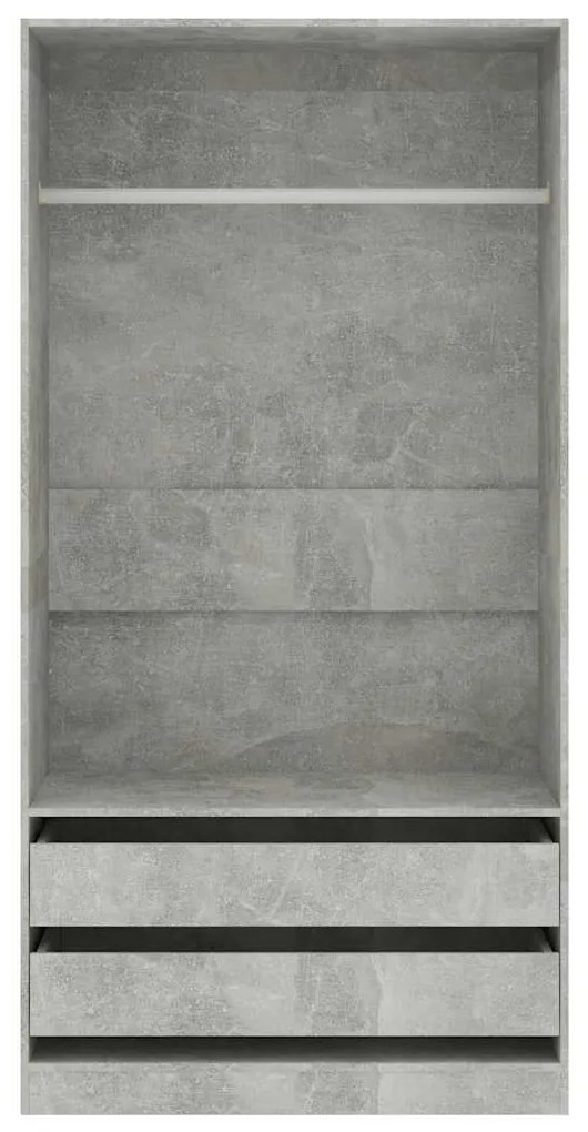 Roupeiro 100x50x200 cm derivados de madeira cinzento cimento