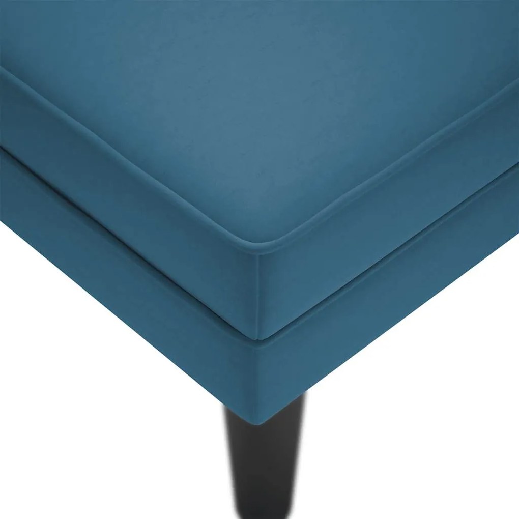 Chaise lounge c/ almofada/apoio de braços direito veludo azul